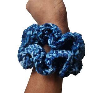 Crochet "Denim" Srunchies Set Of 2